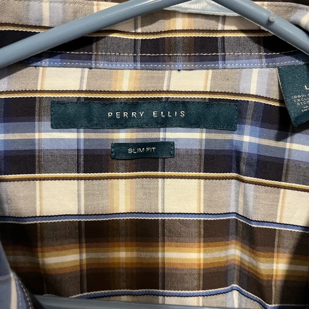 Perry Ellis SlimFit 100% Cotton Shirt Size Large - Picture 3 of 6
